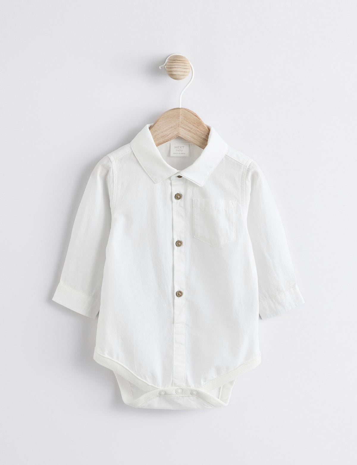 Grey/White Woven Cotton Baby Dungaree and Bodysuit Set