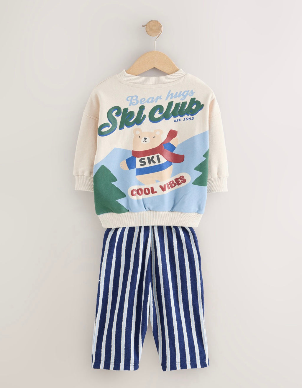 Blue Crew Neck Joggers Set