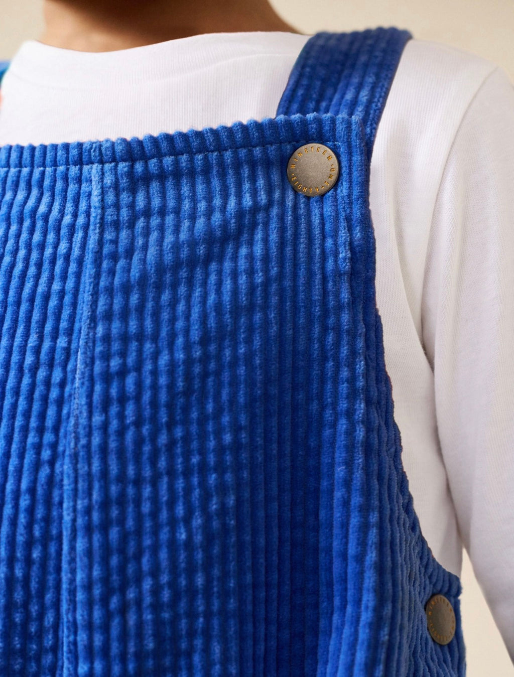 Cobalt Blue Wide Fit Textured Corduroy Dungarees
