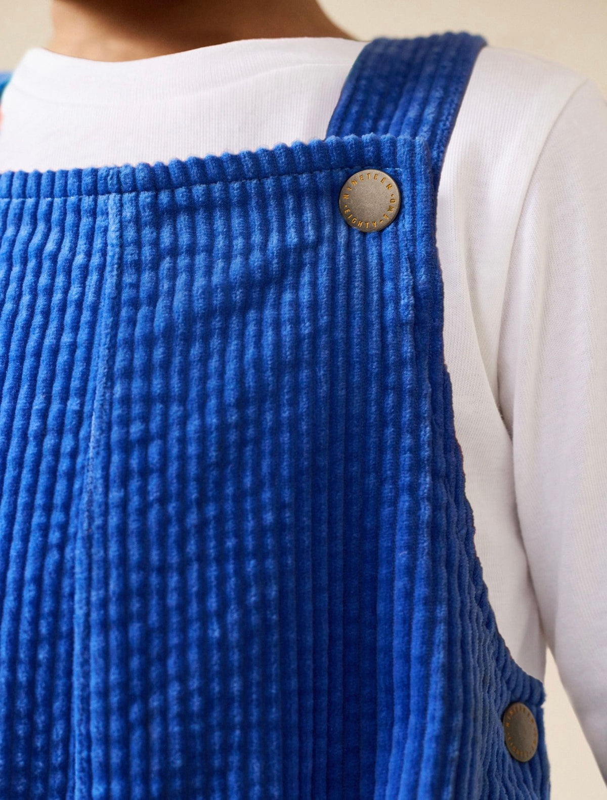 Cobalt Blue Wide Fit Textured Corduroy Dungarees