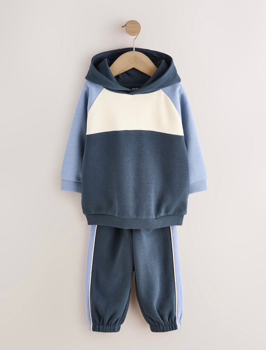 Blue Colour Block Hoodie and Joggers Set