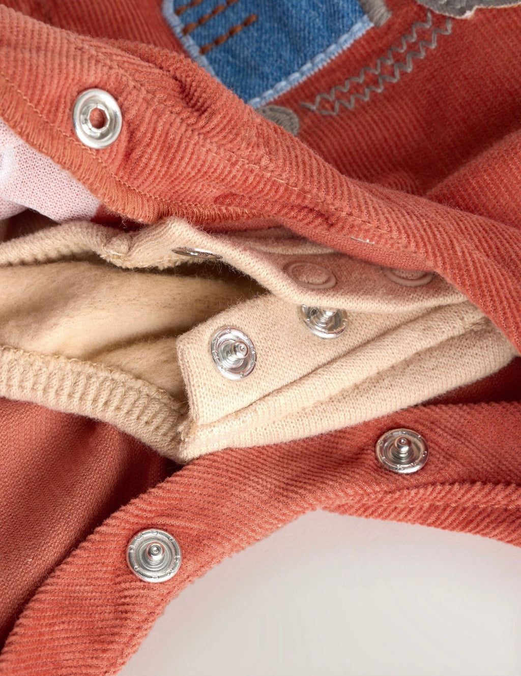 Rust Brown Farmyard Cord Dungarees and Bodysuit Baby Set