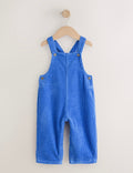 Cobalt Blue Wide Fit Textured Corduroy Dungarees