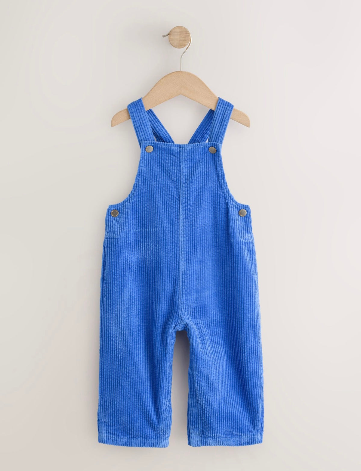 Cobalt Blue Wide Fit Textured Corduroy Dungarees