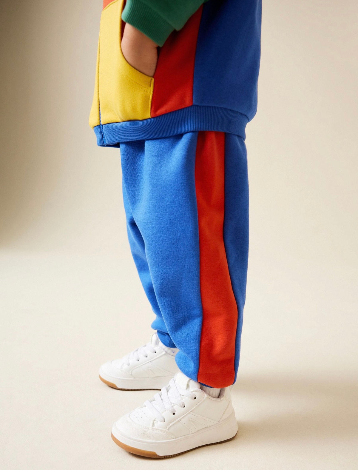 Green/Blue Colour Block Full Zip Sweat and Joggers Set