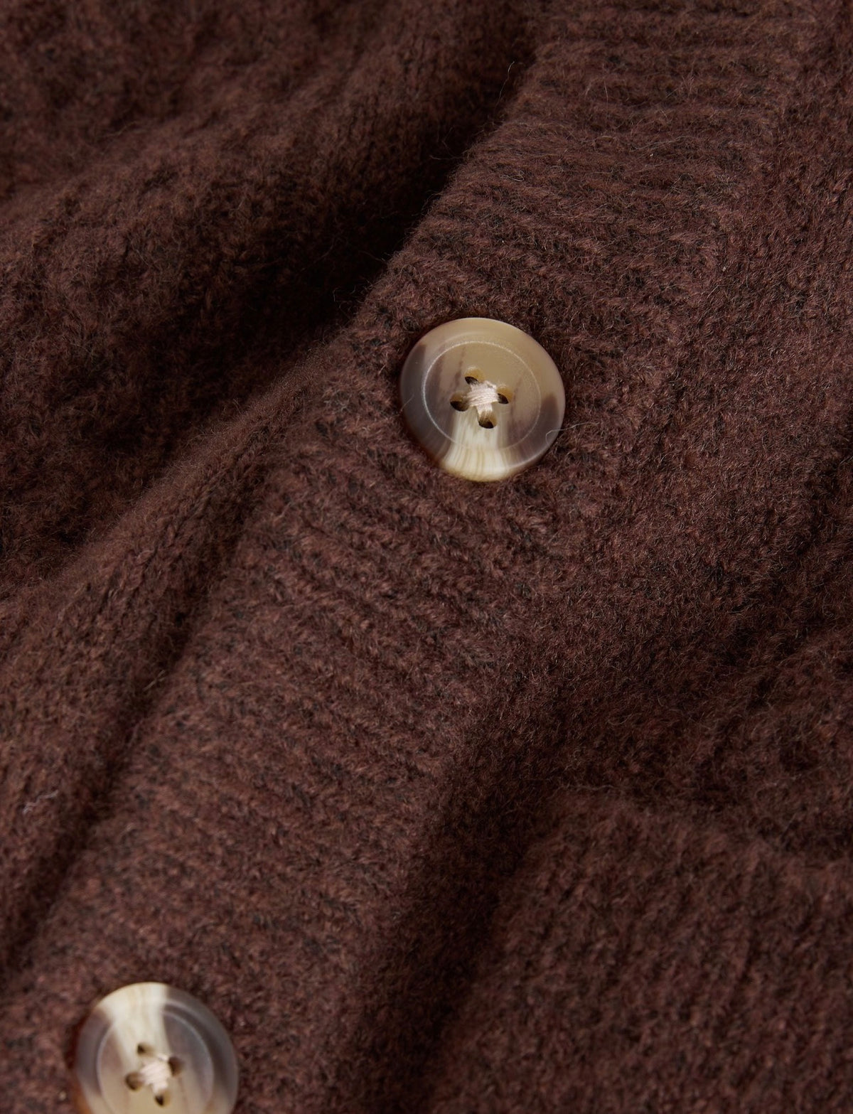 Brown Cable Knit Cardigan