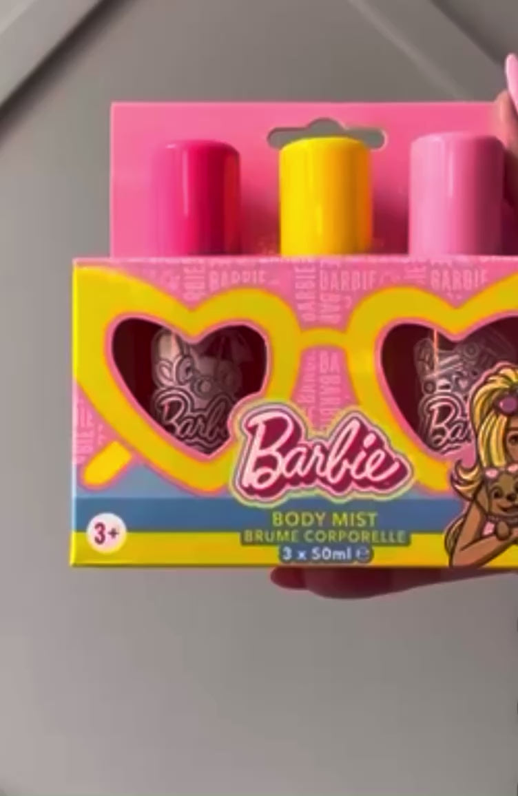 Barbie Children's Body Mist Fragrance Trio - 3 x 50ml - Strawberry, Peach & Dragon Fruit (immediate)