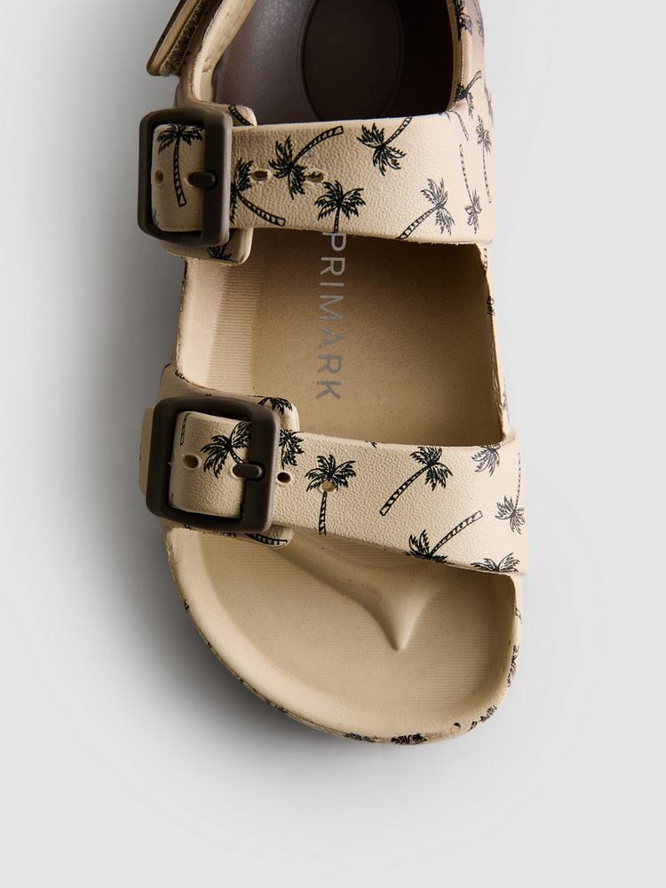 Printed Double Buckle Strap Sandals