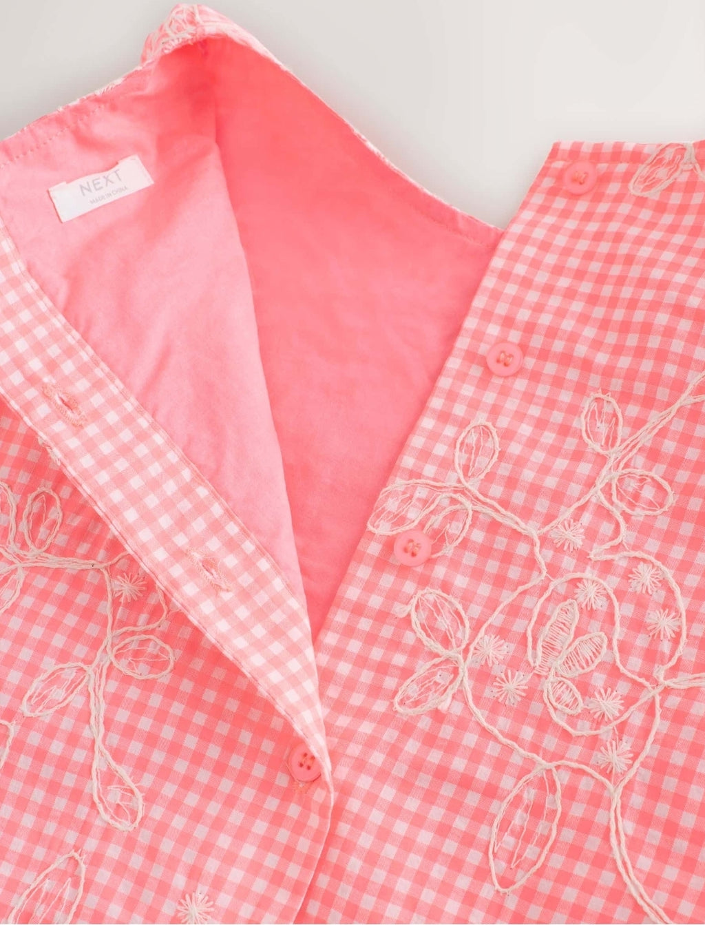 Pink Gingham Peplum Blouse and Shorts Set