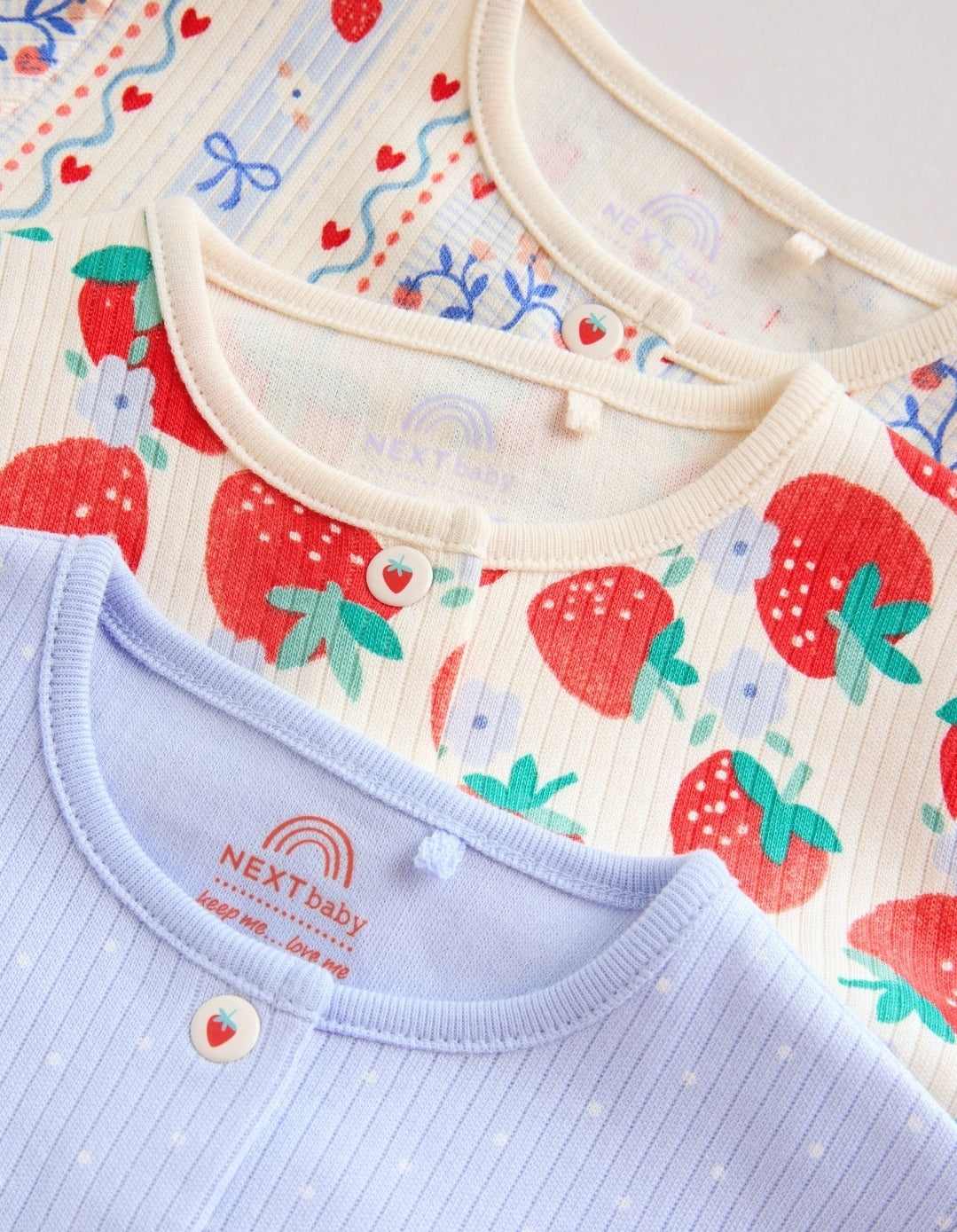 Blue Baby Strawberry Sleepsuit 3
Pack