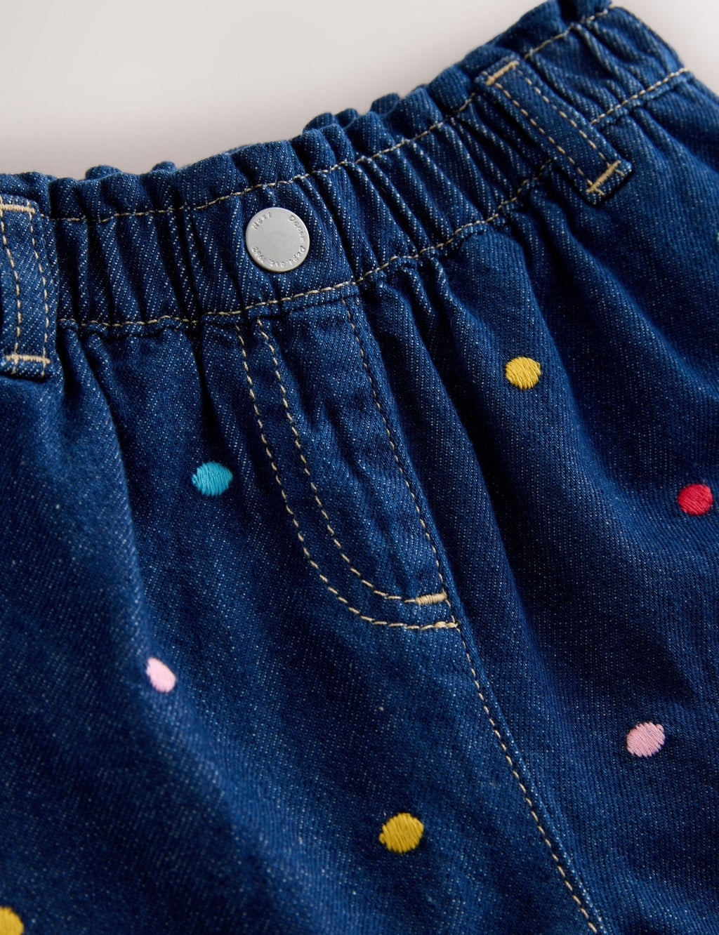 Embroidered Rainbow Spot Wide Leg
Jeans