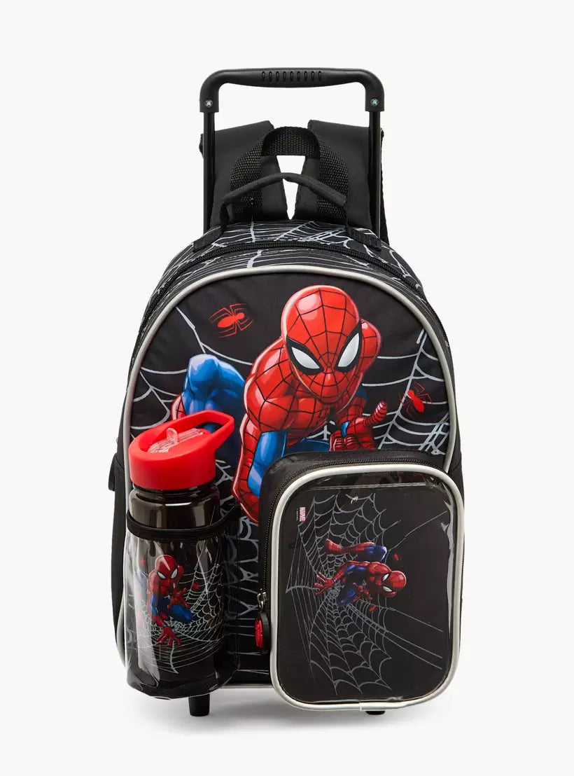 Spider-Man Print 3-Piece School Trolley Bag Set 14 inches