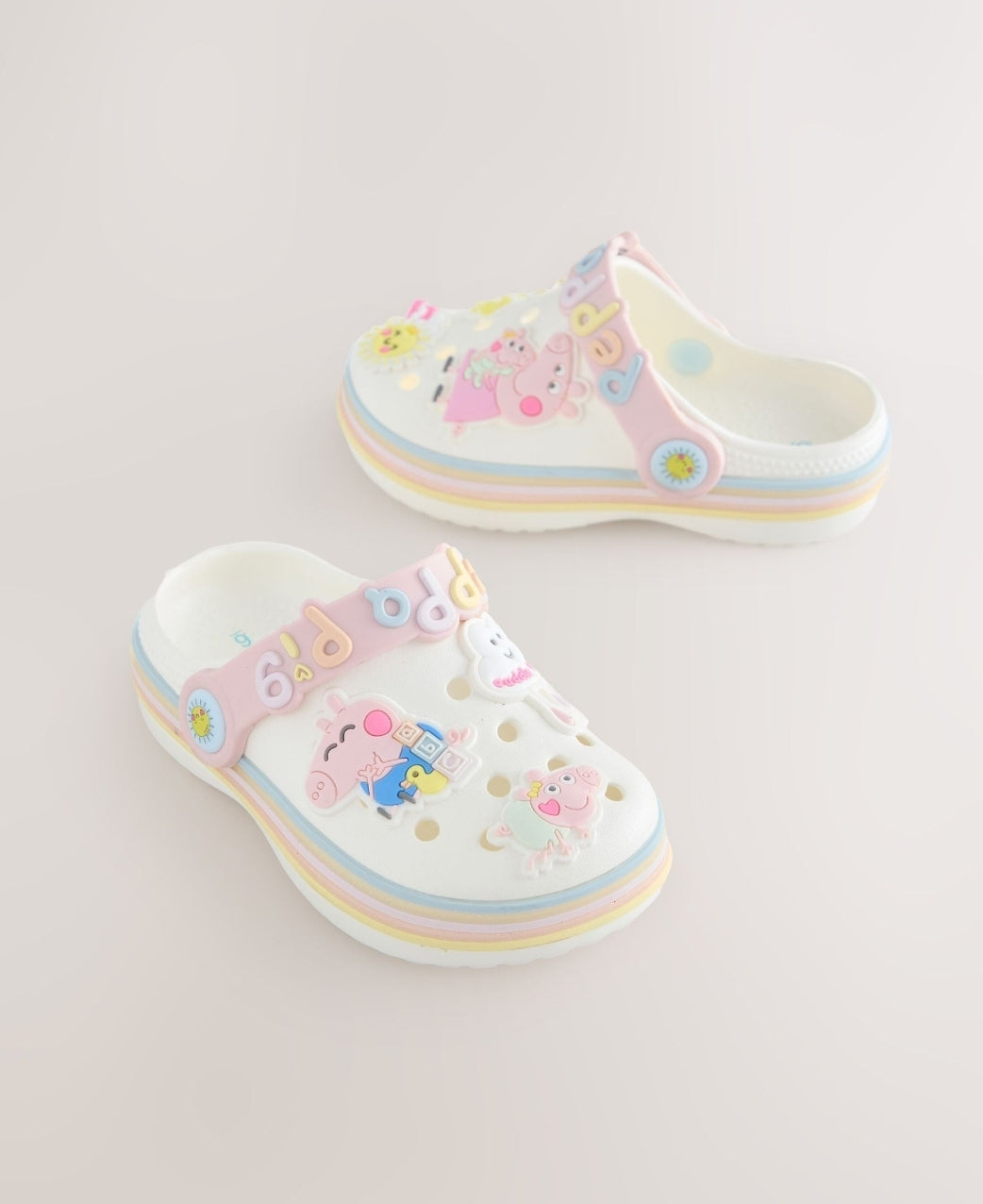 Cream Peppa Pig Character Clogs