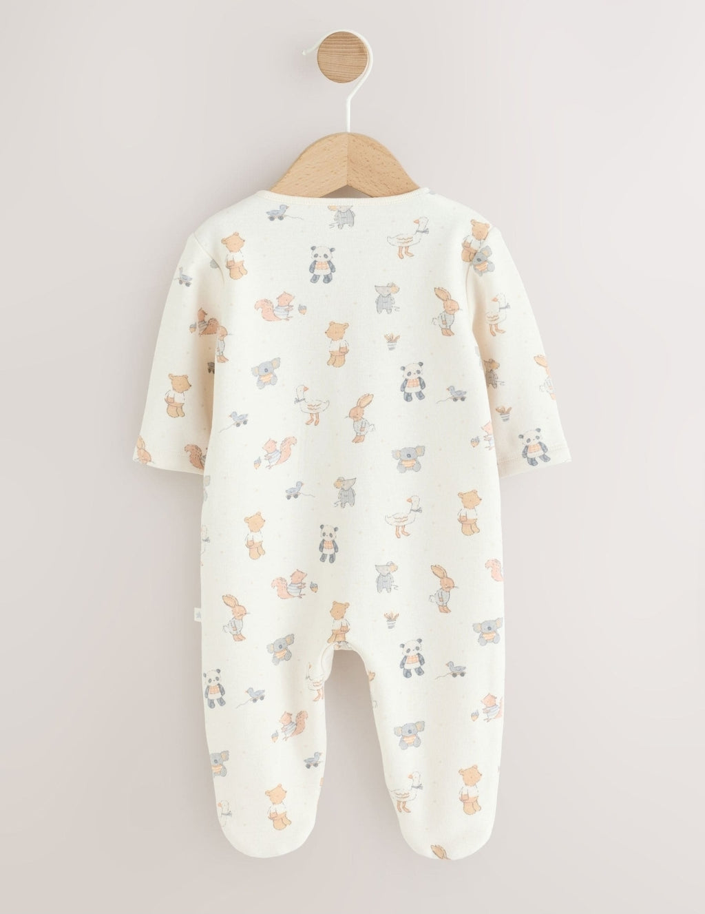 Neutral Animal Fleece Lined Two
Way Zip Baby Sleepsuit