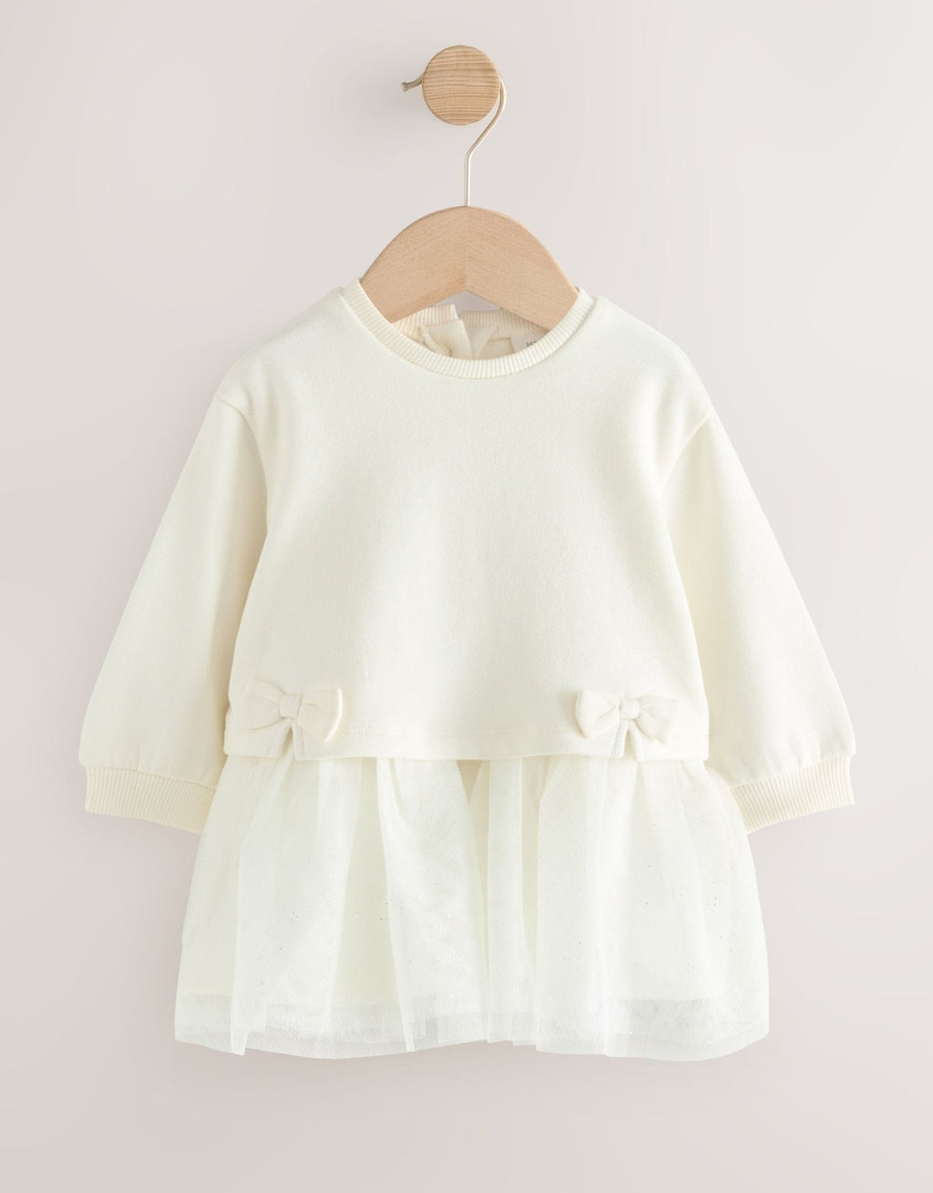 White Baby Twofer Mesh Dress