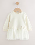 White Baby Twofer Mesh Dress