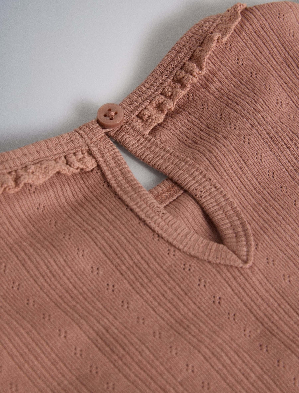 The Set 4 Pack Long Sleeve Pointelle T-Shirts Pink/Green/Cream