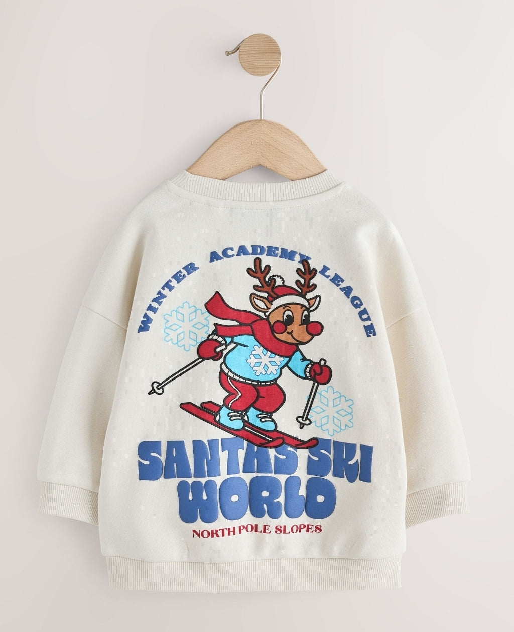 Ecru White Reindeer Christmas
Crew Neck Sweat Top
