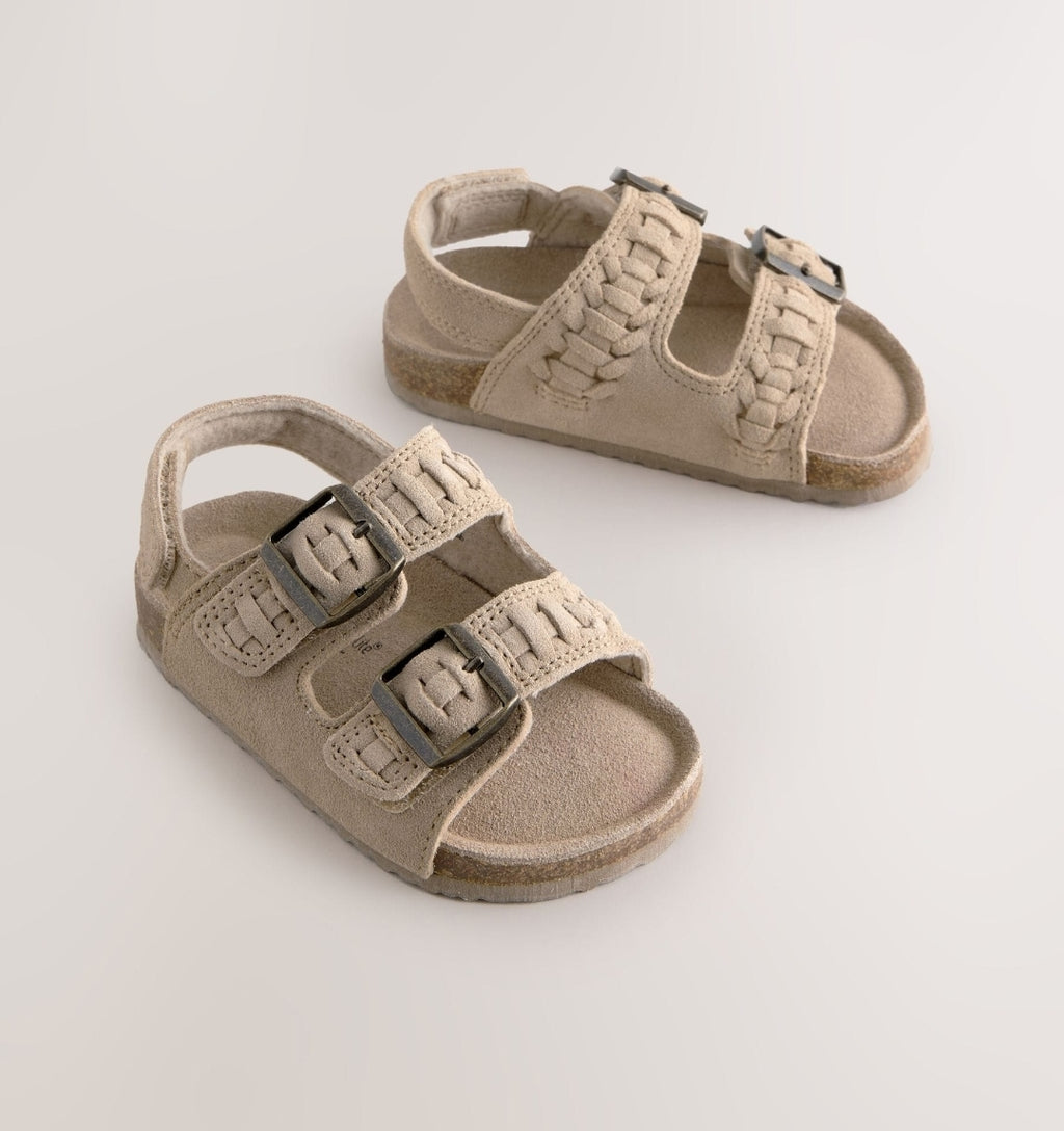 Stone Standard Fit (F) Double
Buckle Leather Sandals