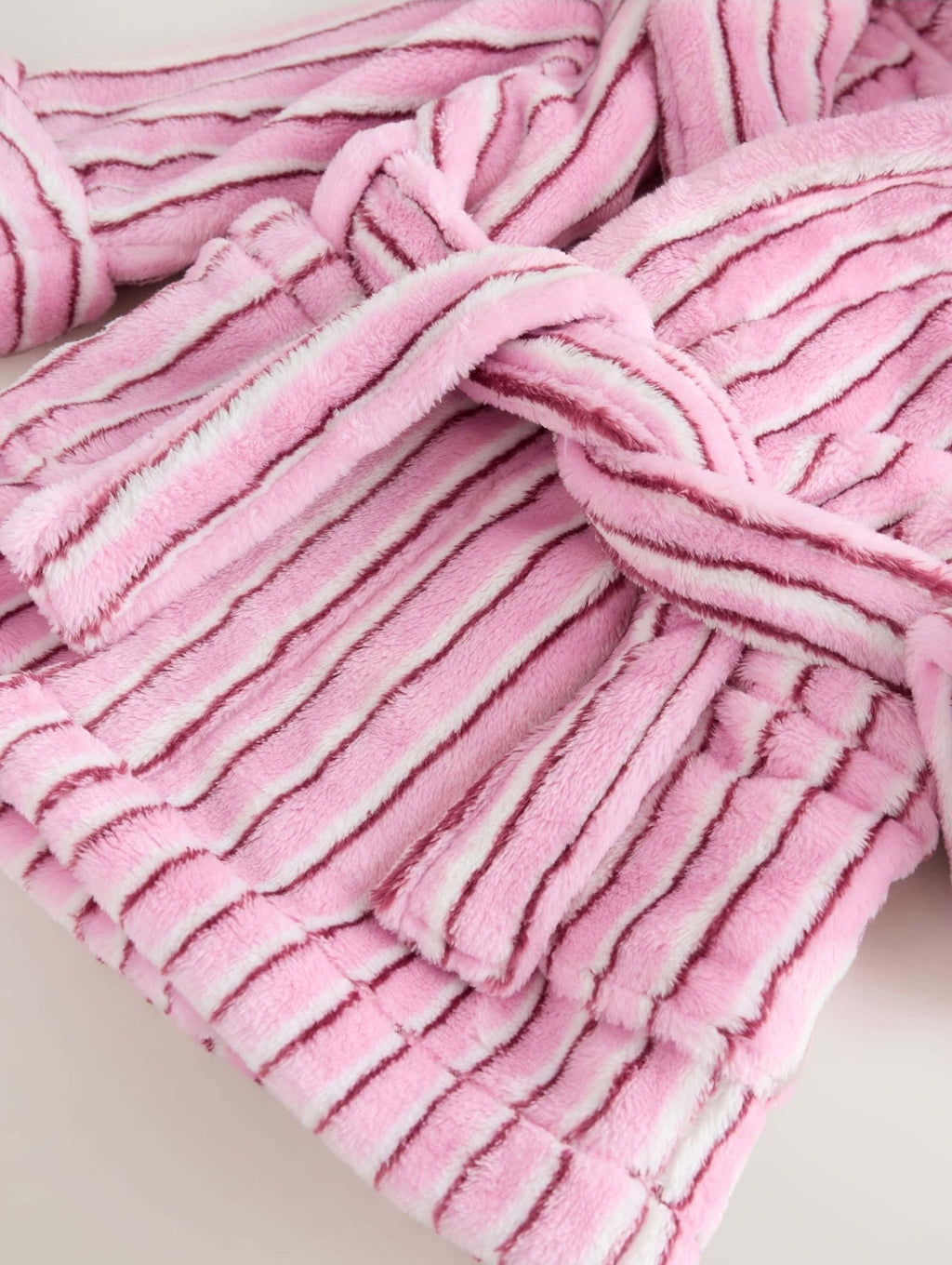 Pink/Cream Striped Fleece Dressing
Gown