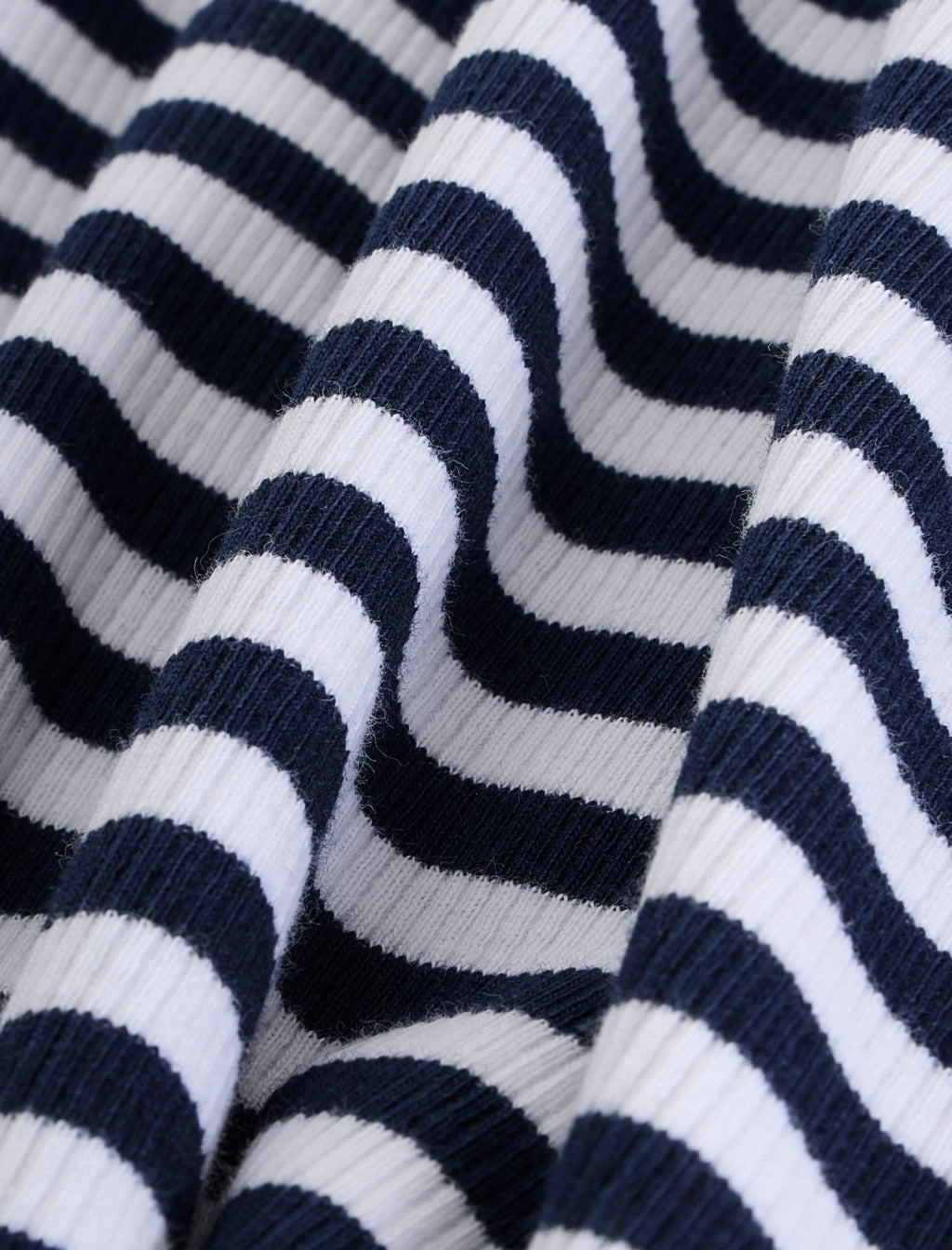 Navy/White Stripe Long Sleeve Ribbed Tops 3 Pack
