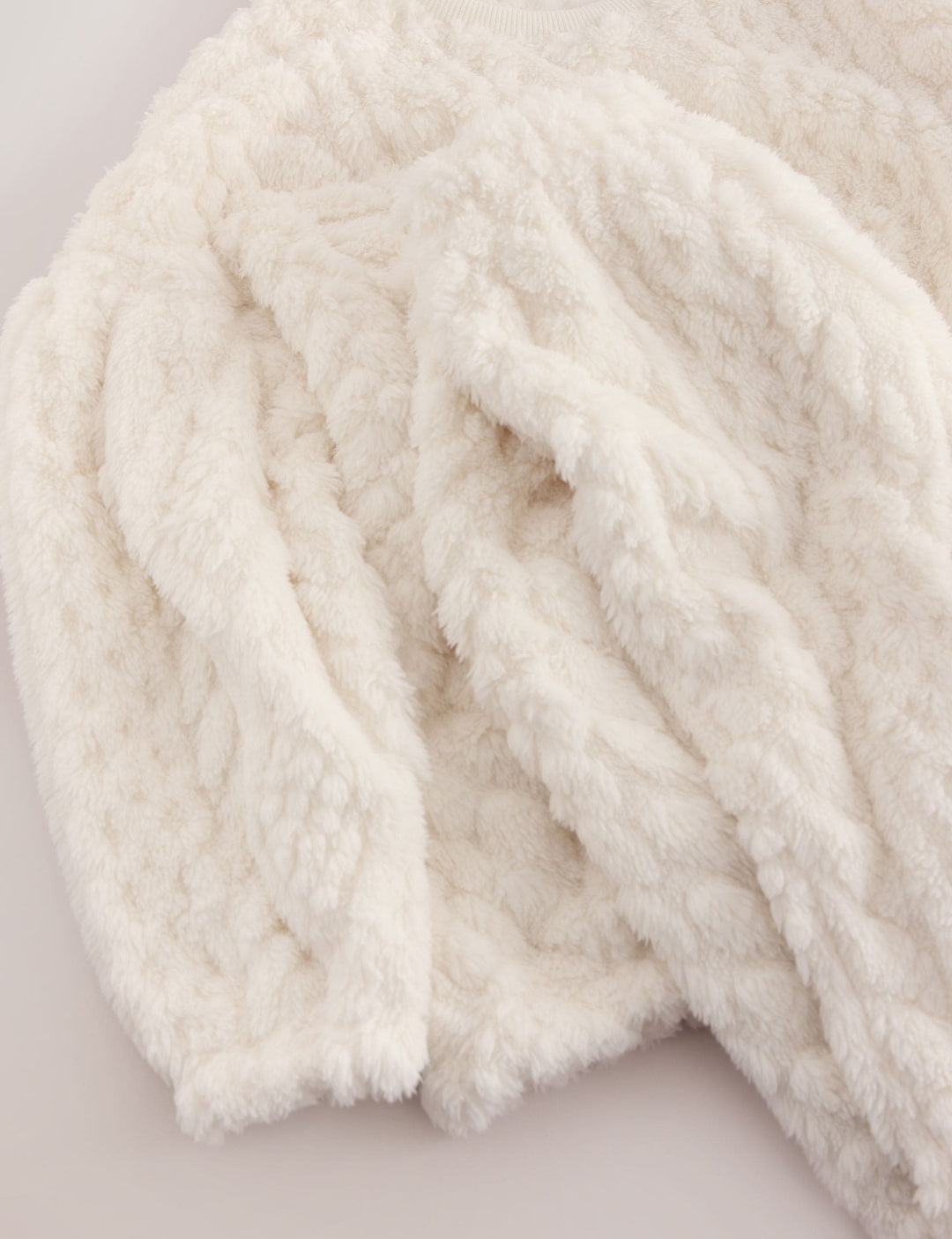Ecru Cosy Fleece Pyjamas