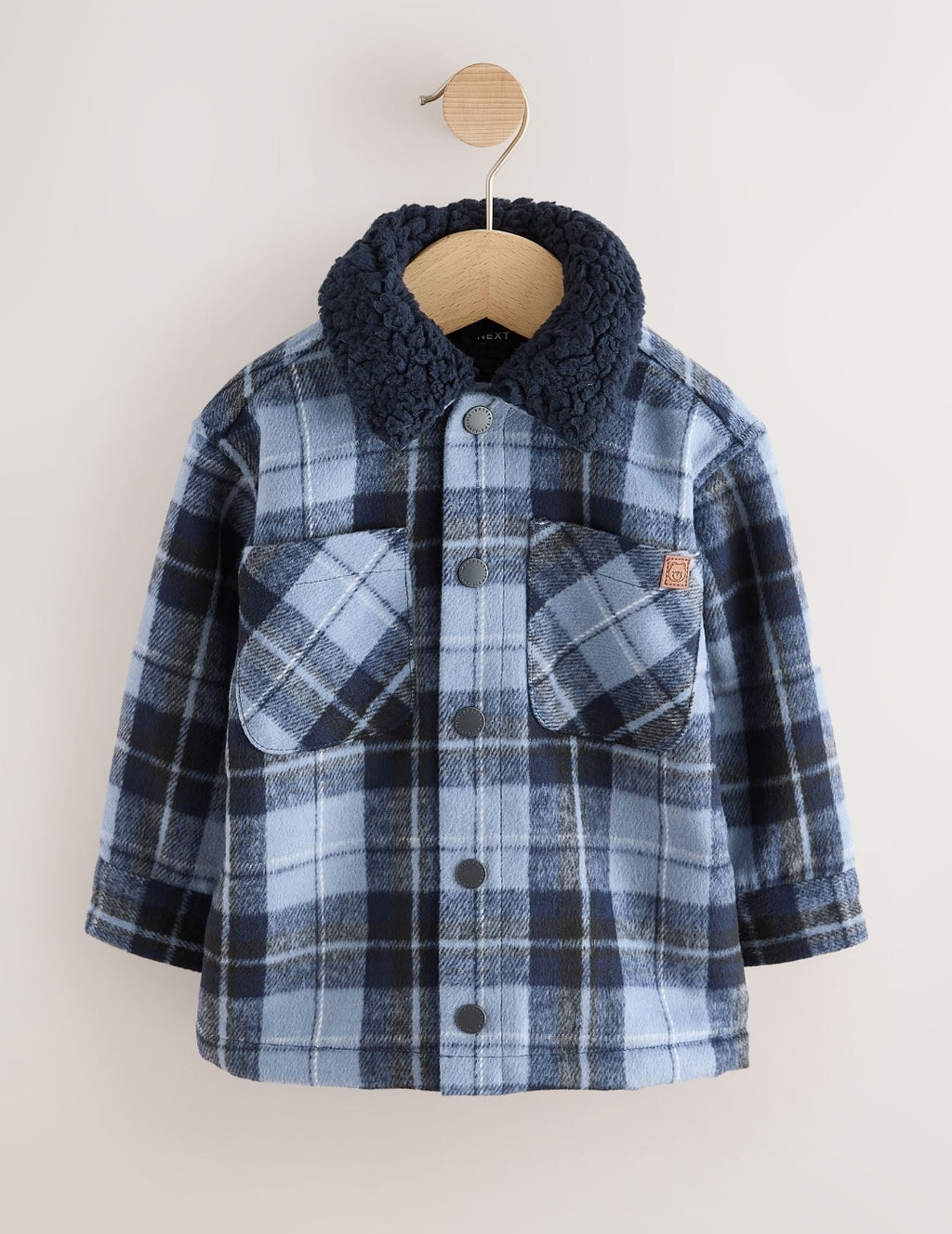 Blue Check Borg Lined Shacket