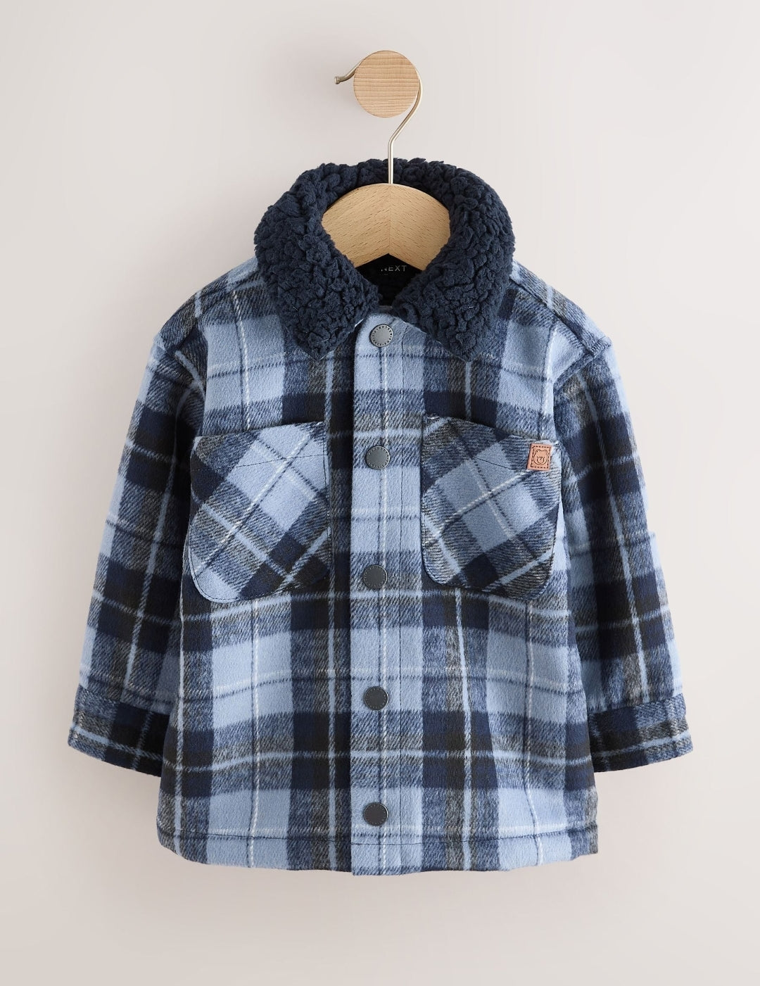 Blue Check Borg Lined Shacket