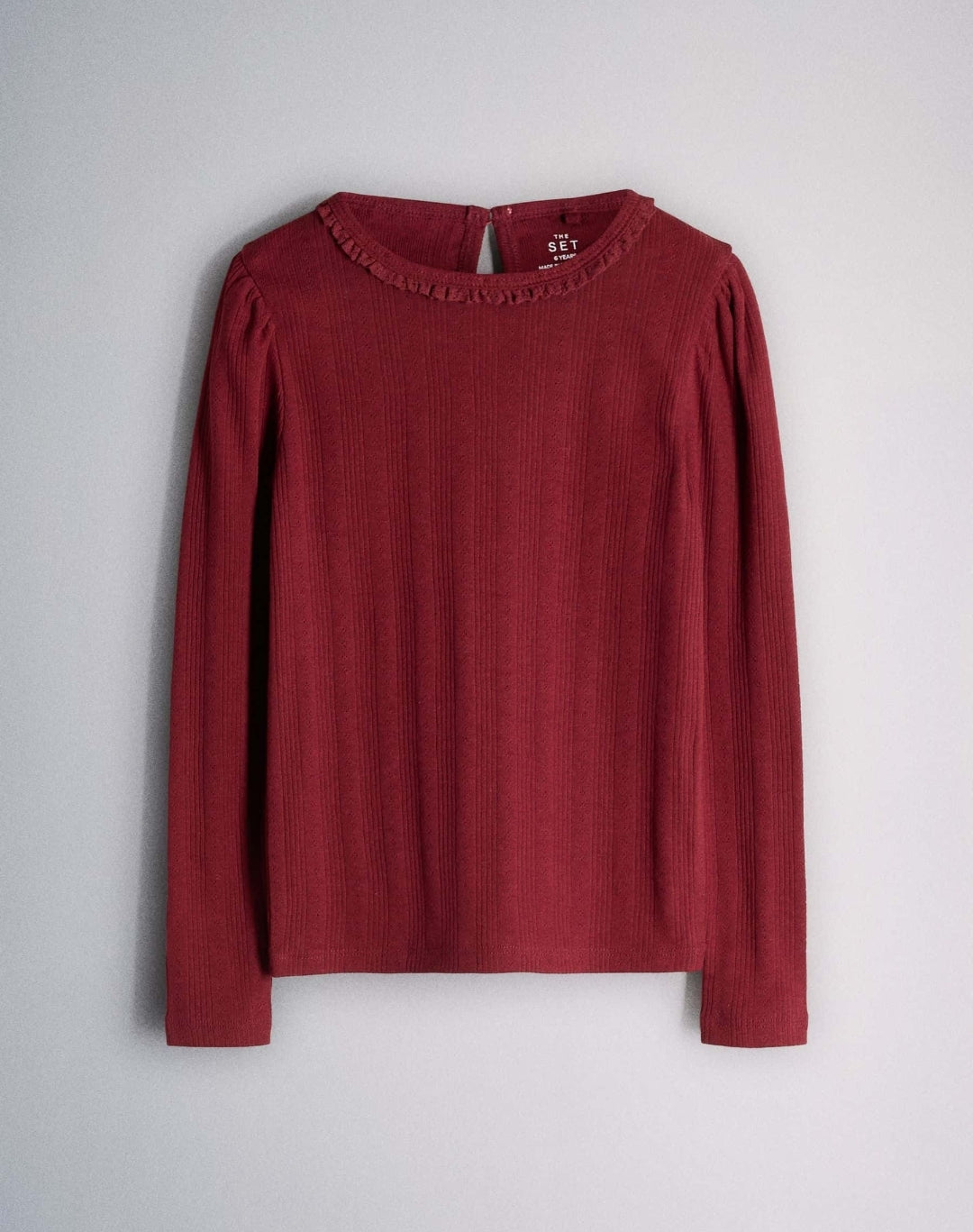 The Set 4 Pack Long Sleeve Pointelle T-Shirts Navy Blue/Red Cream/Ligh...
