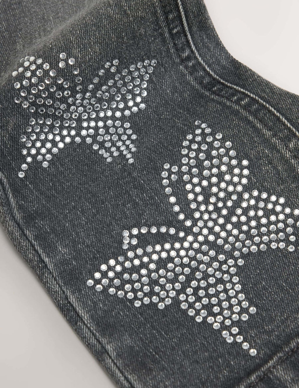 Charcoal Grey Diamante Butterfly
Flared Jeans