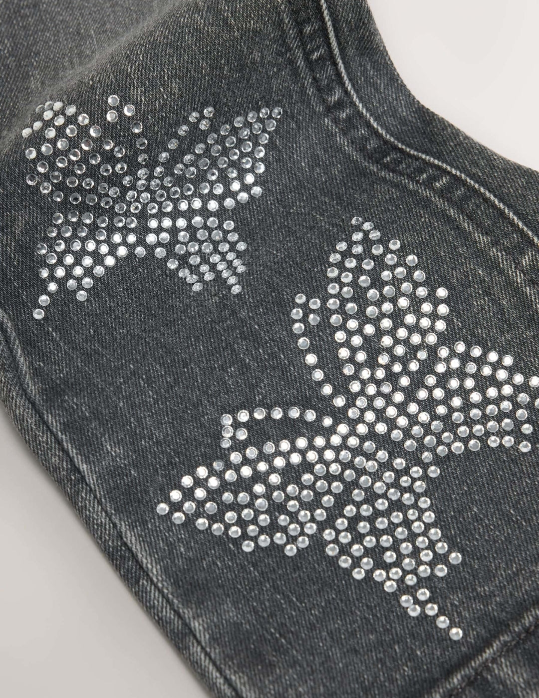 Charcoal Grey Diamante Butterfly
Flared Jeans