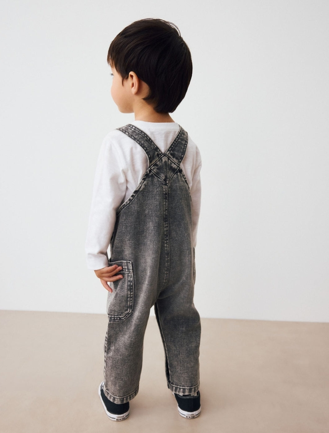 Grey Denim Dungarees