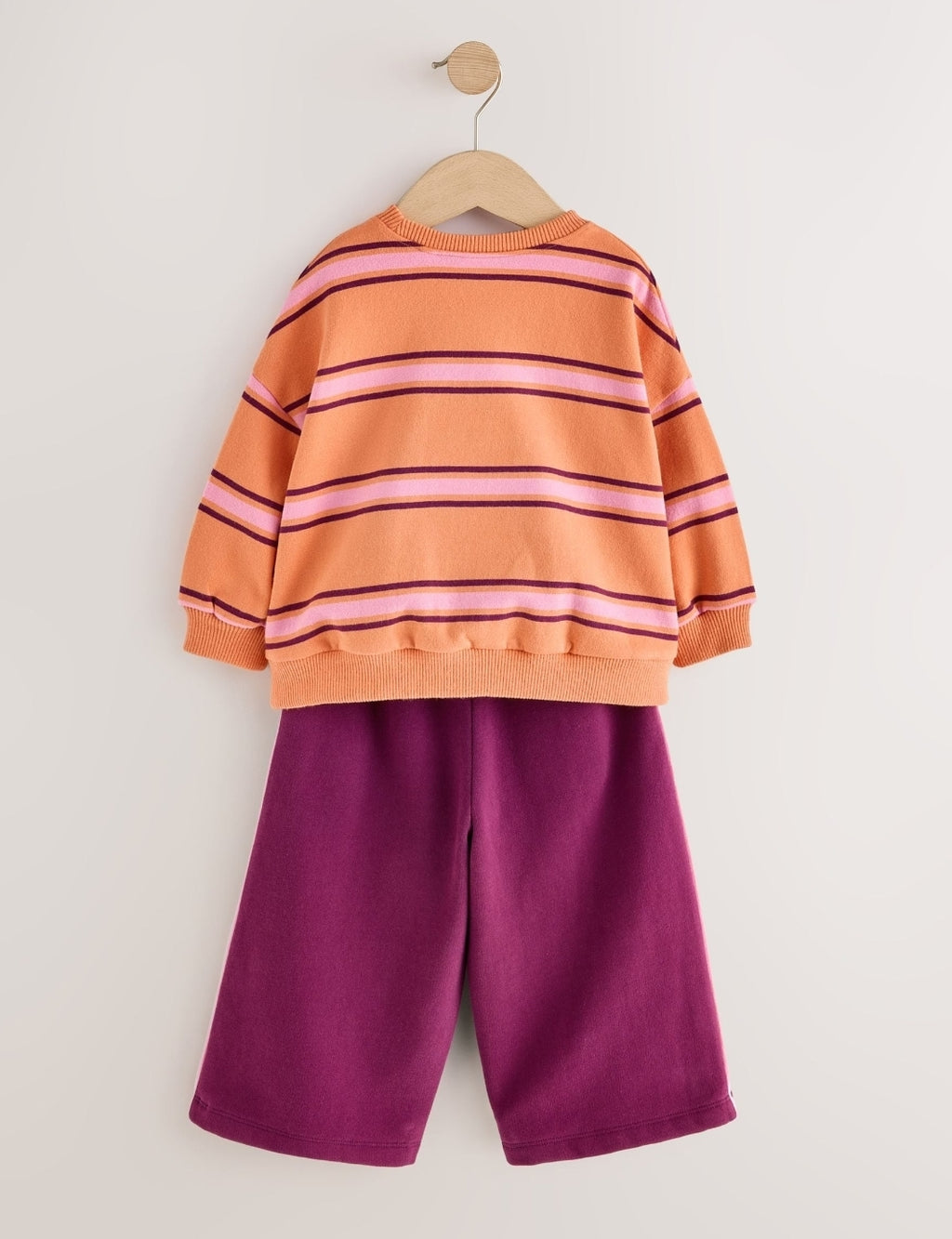 Orange/Purple Stripe Sweatshirt and Wide Leg Joggers Set