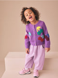 Purple Cherry Crochet Cardigan