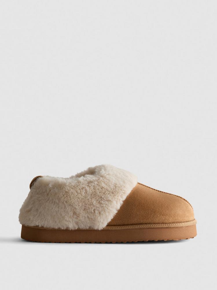 Primark Faux Fur Trim Mule Slippers