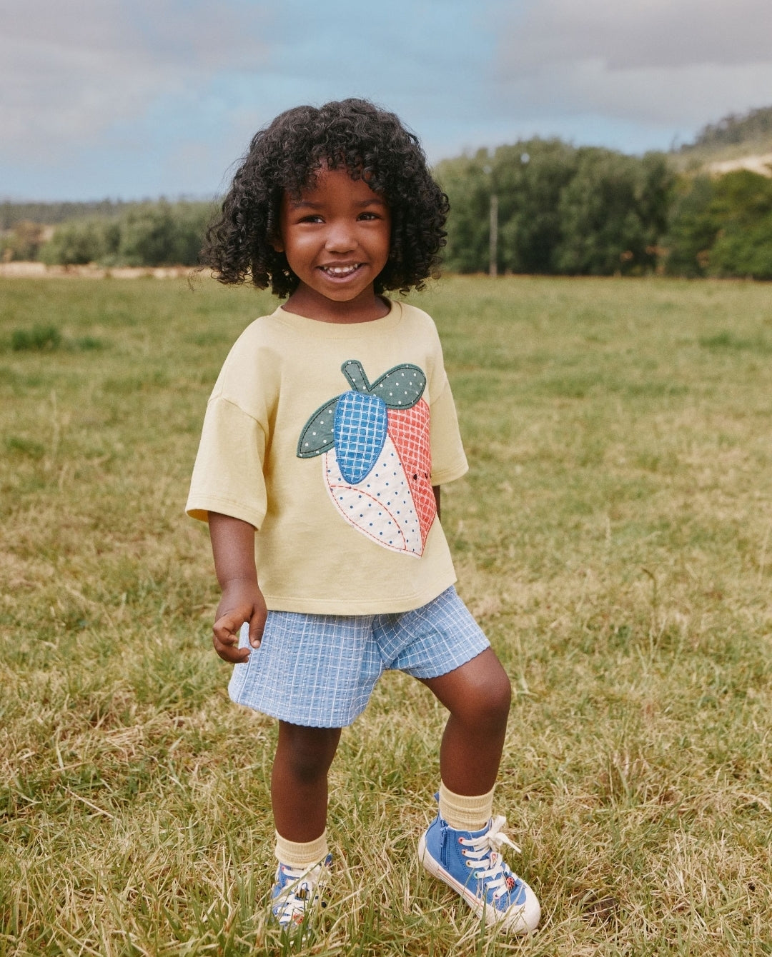 Yellow Strawberry T-Shirt Cycle
Shorts Set