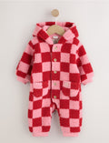 Pink and Red Checkerboard Borg
Hooded Baby All-In-One