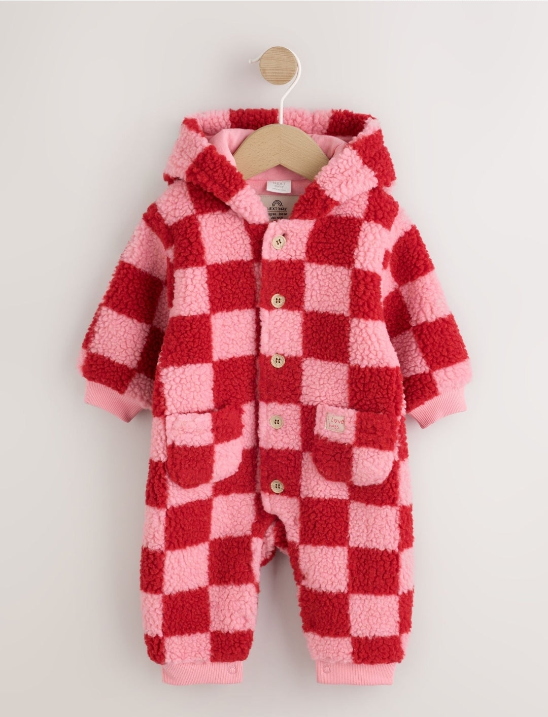 Pink and Red Checkerboard Borg
Hooded Baby All-In-One