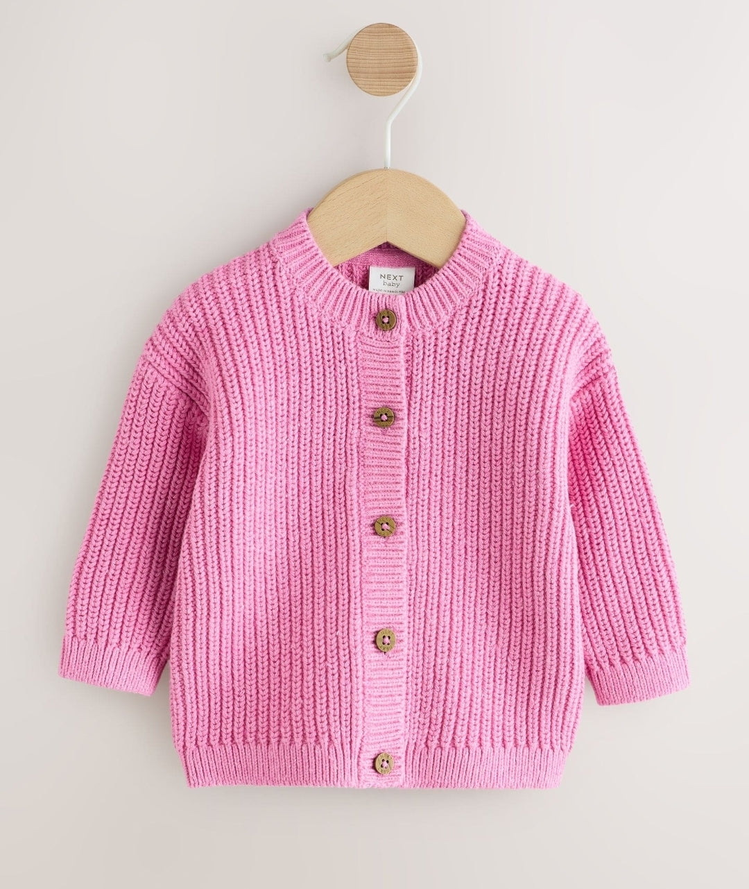 Pink Little Giggles Baby Embroidered Back Cardigan