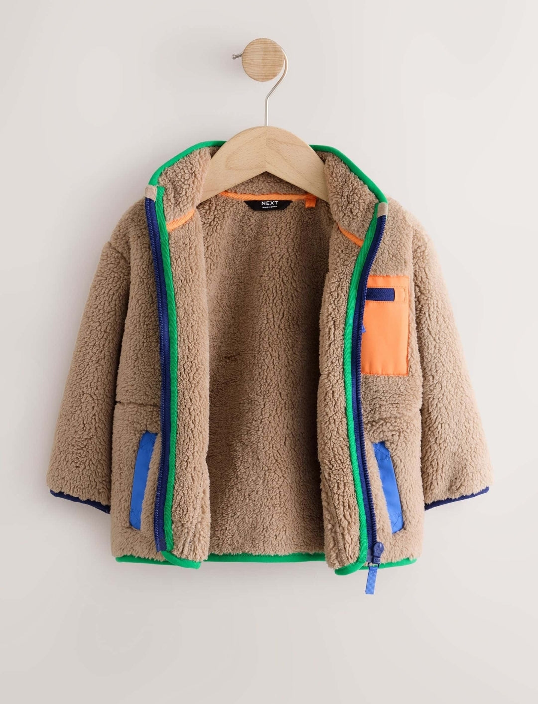 Multi Bright Ecru Zip Up Fleece