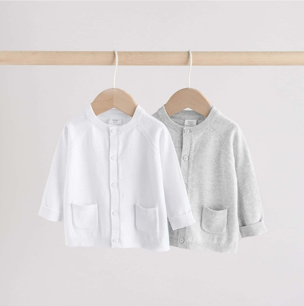 Grey/White Grey and White 2pk
Knitted Baby Cardigan
