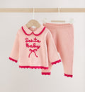 Pink Santa Knitted Baby Jumper and Leggings Set