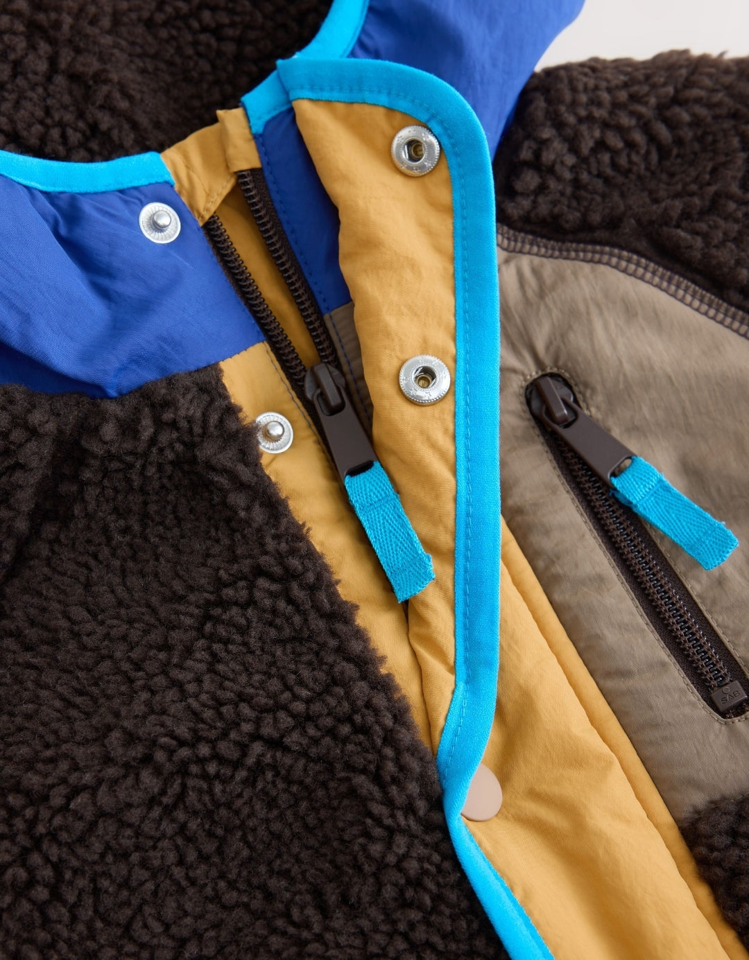 Brow Colour Block Borg Gilet
