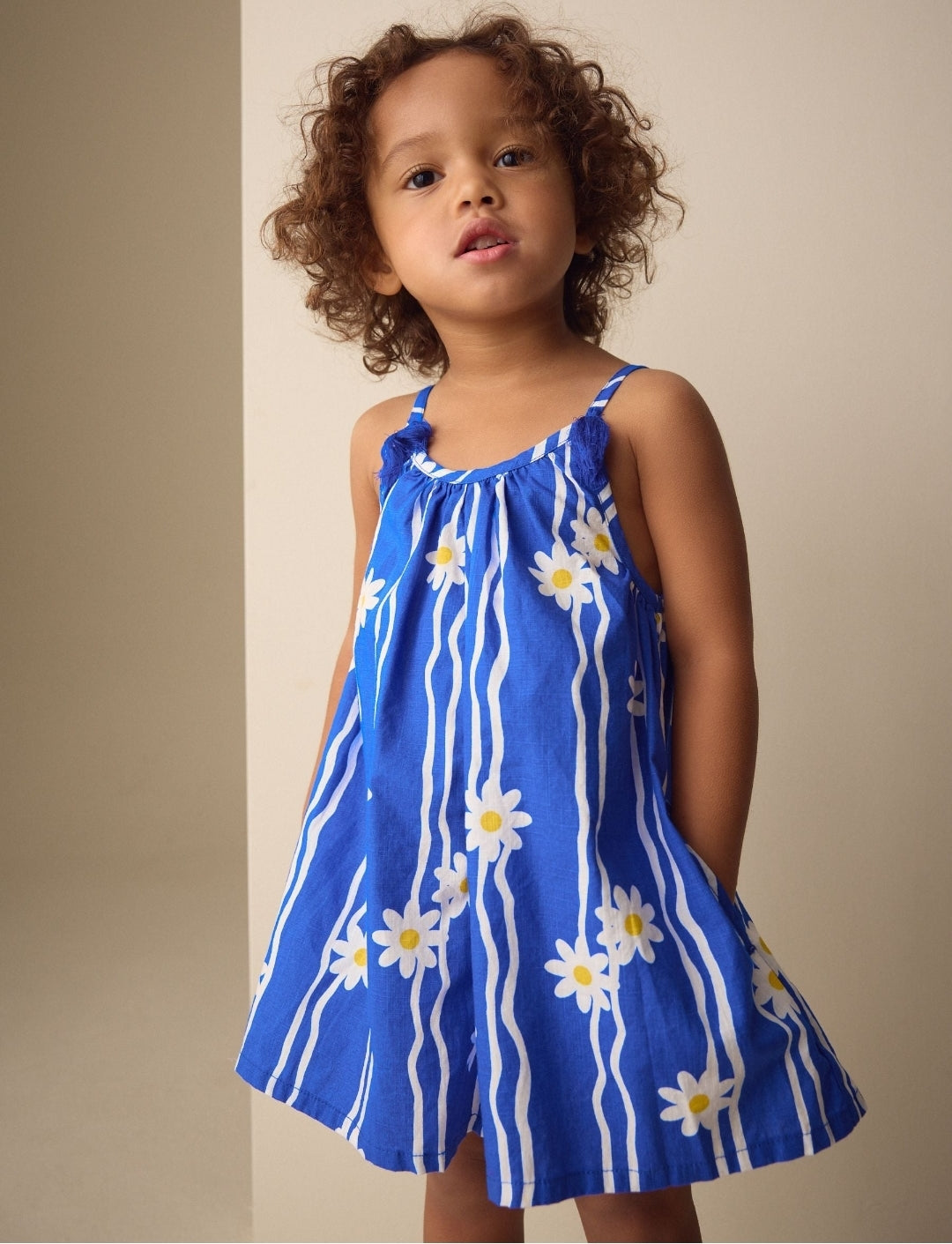 Cobalt Blue Daisy Strappy Playsuit