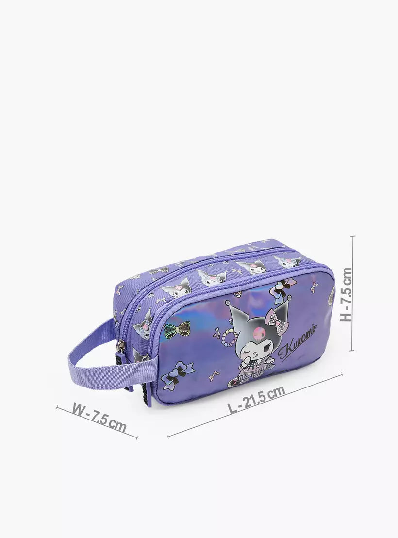 Sanrio Kuromi Print Pencil Pouch with Zip Closure