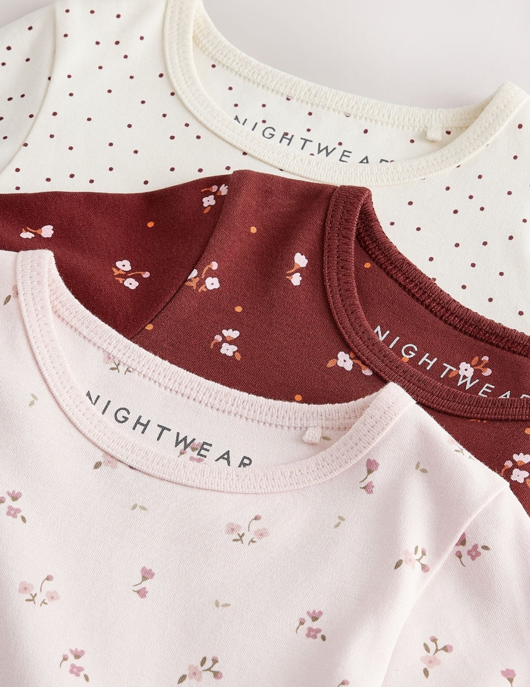 Pink/Brown Ditsy Print Snuggle
Pyjamas 3 Pack