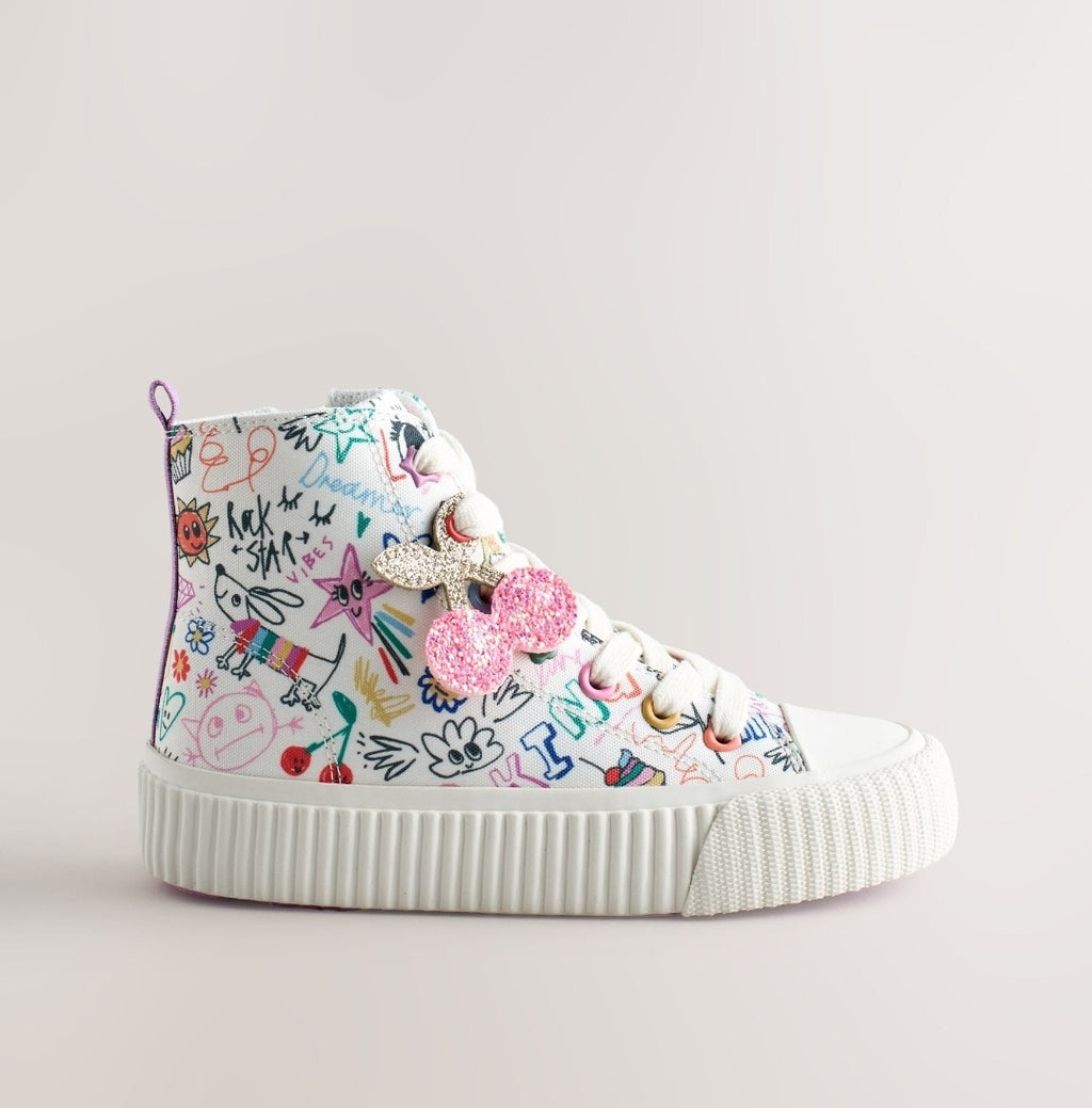 Multi Sketchy Print Standard Fit (F)
Lace Up High Top Trainers