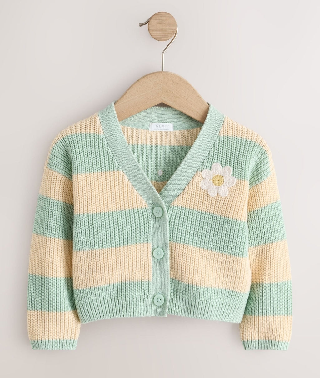 Blue and Ecru Daisy Days V-Neck Cardigan