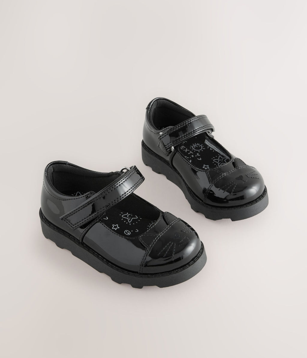 Black Patent Cat Character Mary
Jane School Shoes