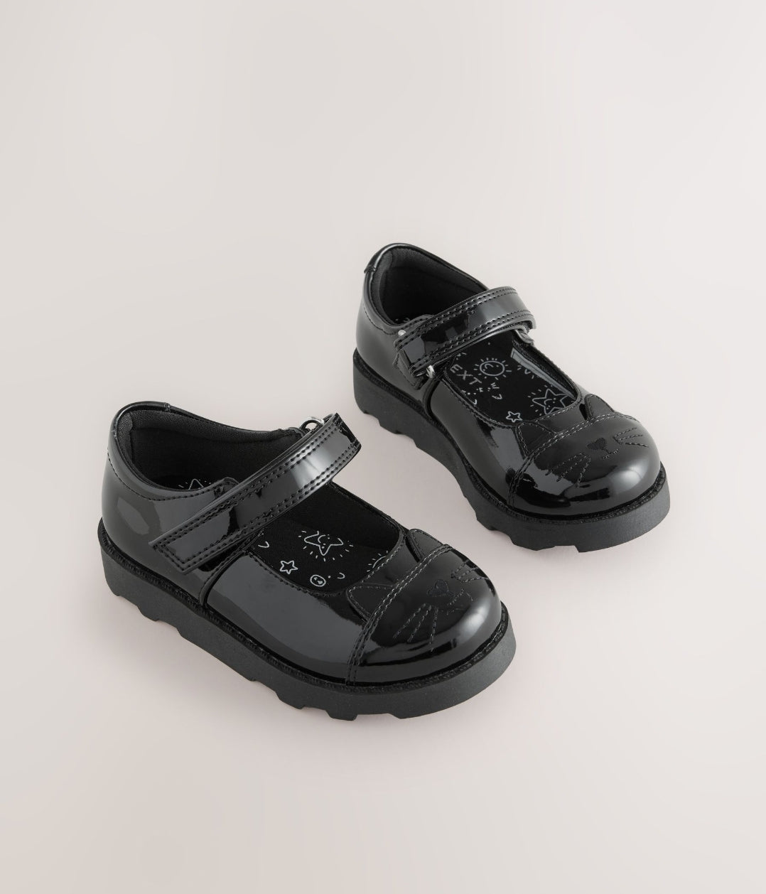 Black Patent Cat Character Mary
Jane School Shoes
